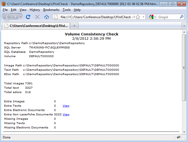 VCC HTML Report