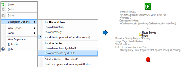 Workflow Tips 18 Description Options