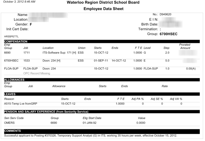 Waterloo Data Form