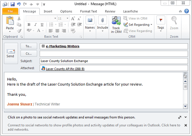 E-Mail the Laserfiche Link