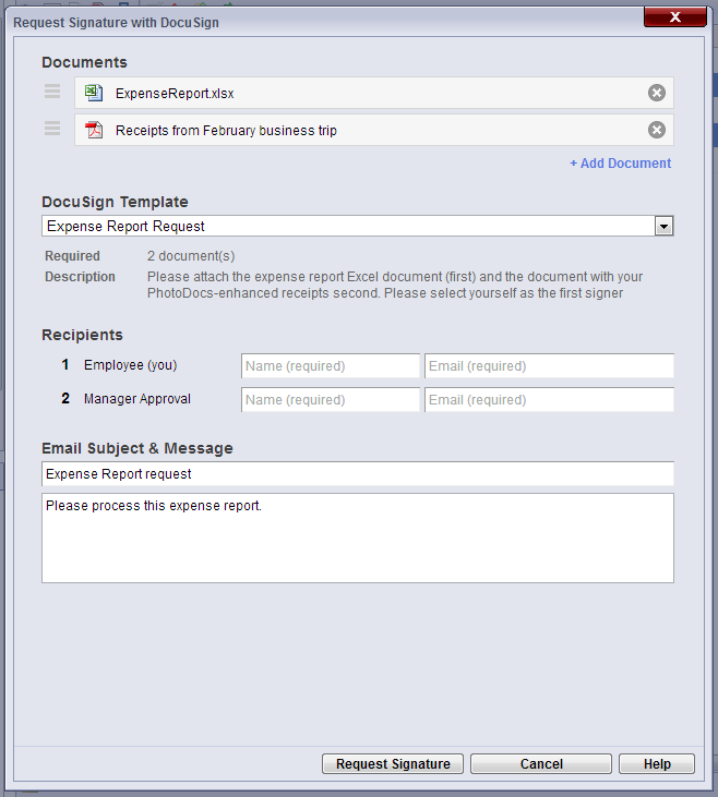 Laserfiche Integration with DocuSign Screenshot 1