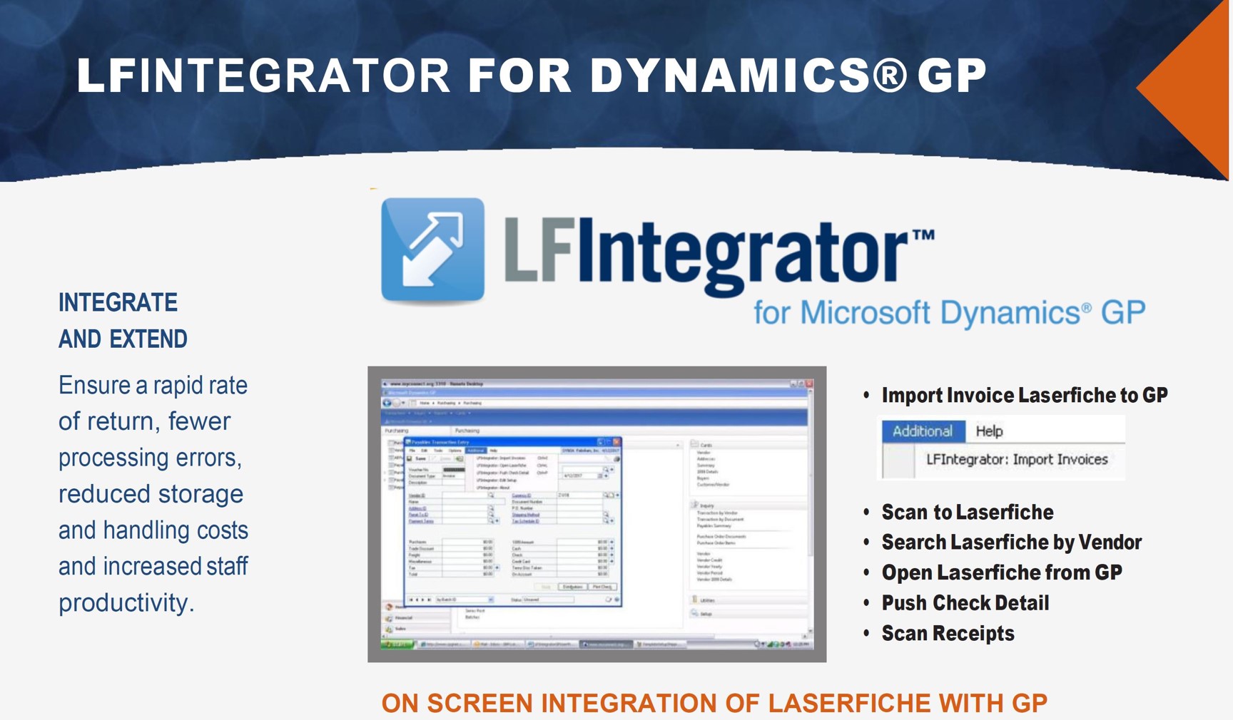 LFIntegrator for Microsoft Dynamics GP (Great Plains) Screenshot 1