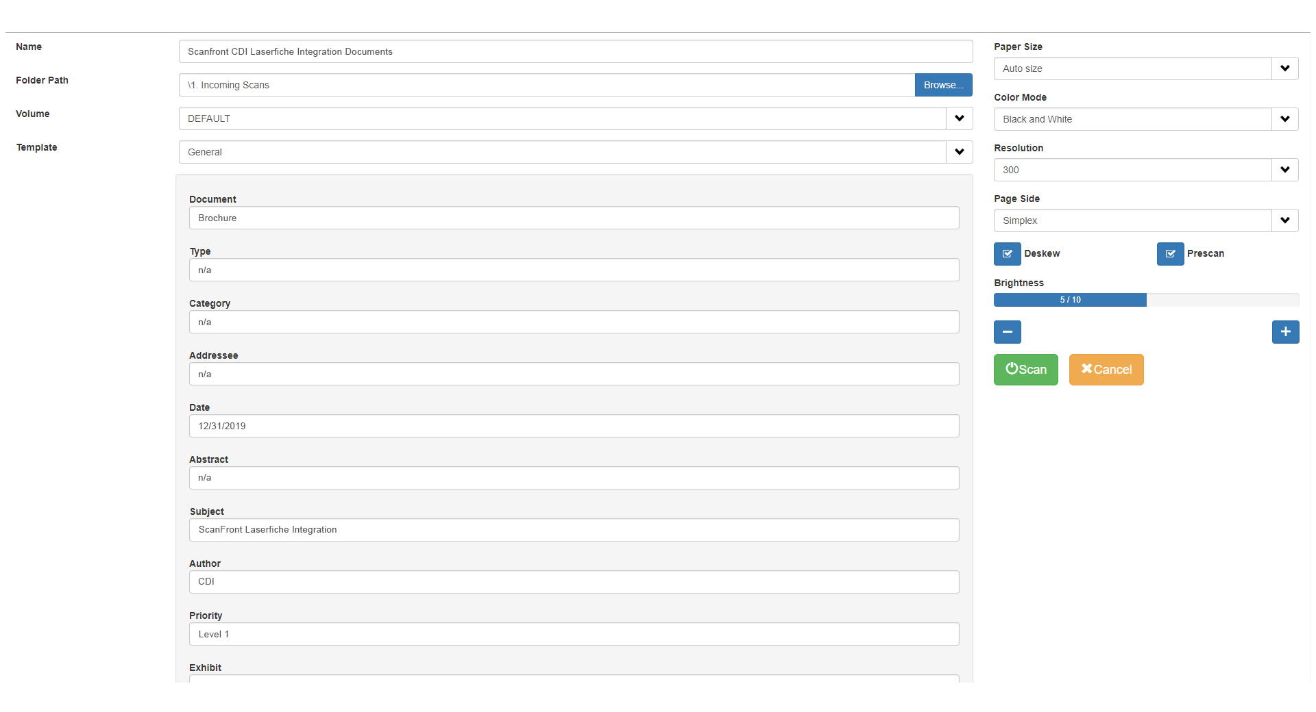 Scanfront 400 Integration for Laserfiche by CDI Screenshot 1