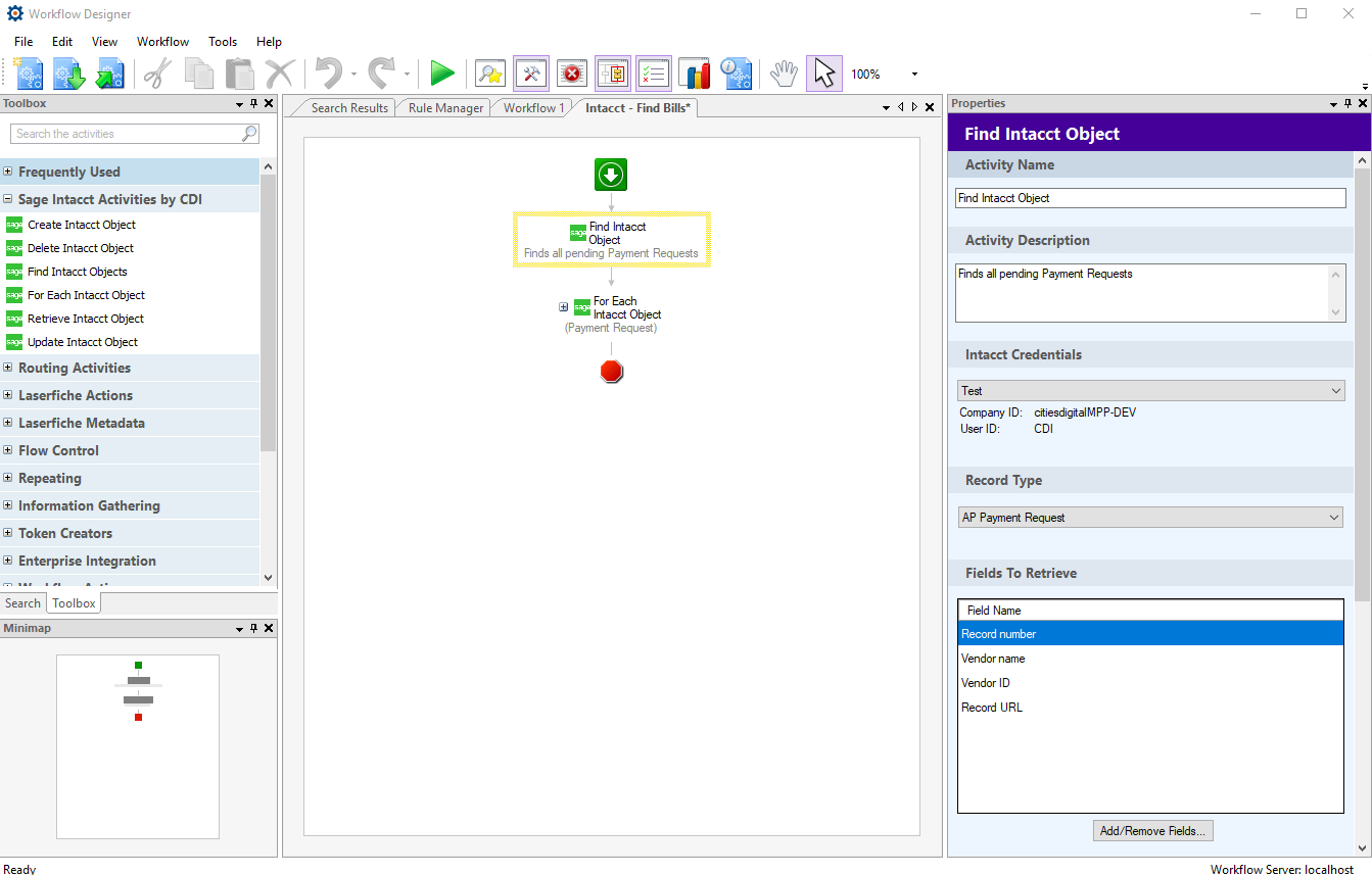 Intacct/Laserfiche Integration with Workflow Activities Screenshot 1
