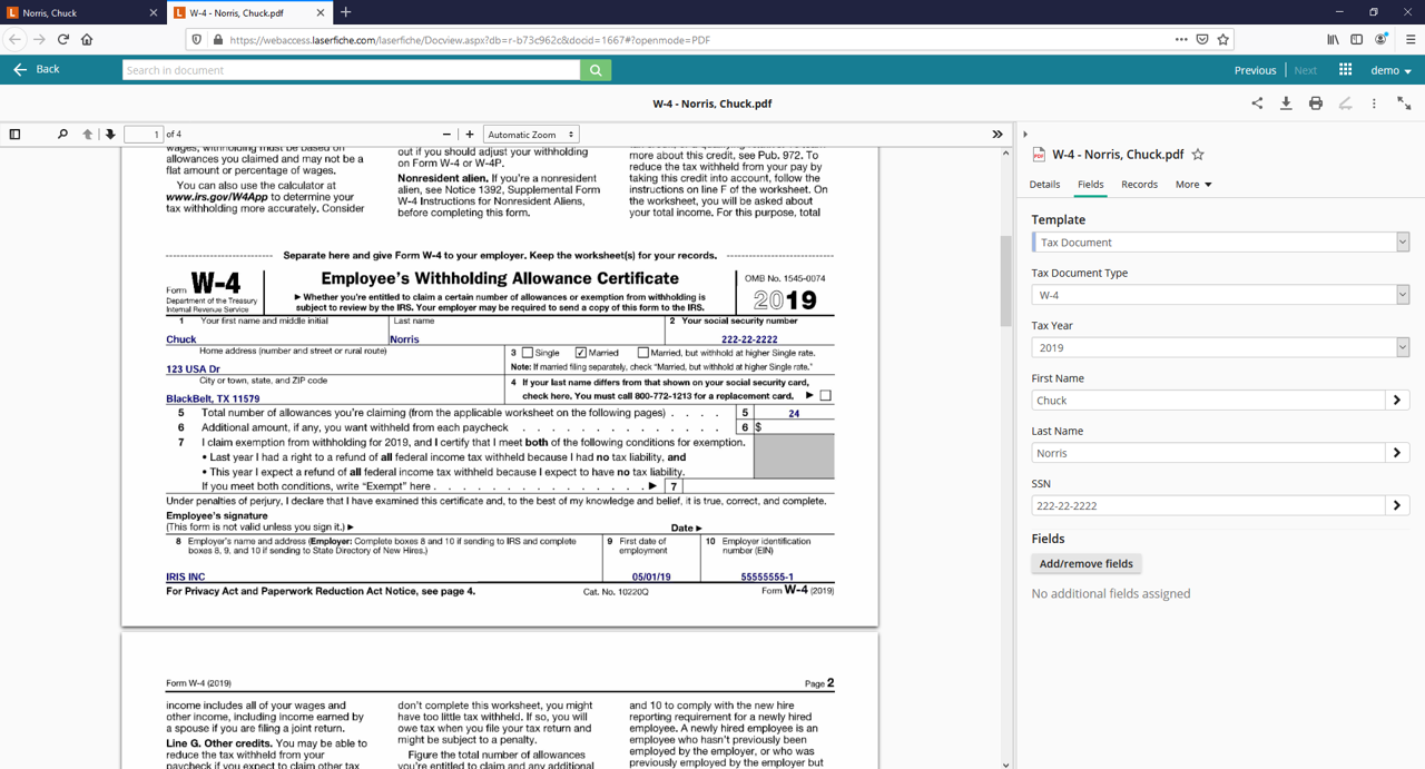 Laserfiche Screenshot