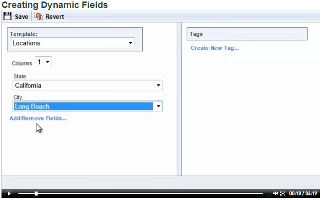 Click the image to view a video of dynamic fields in action.