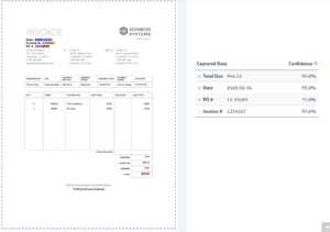Smart invoice capture automatically extracts certain information from an invoice.