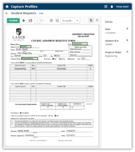 The Capture Profiles designer in Laserfiche Cloud.