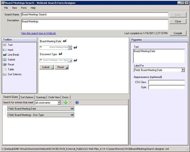 Cdnr Search Description Field