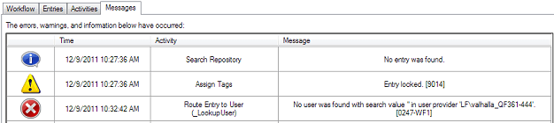 “Messages” Tab