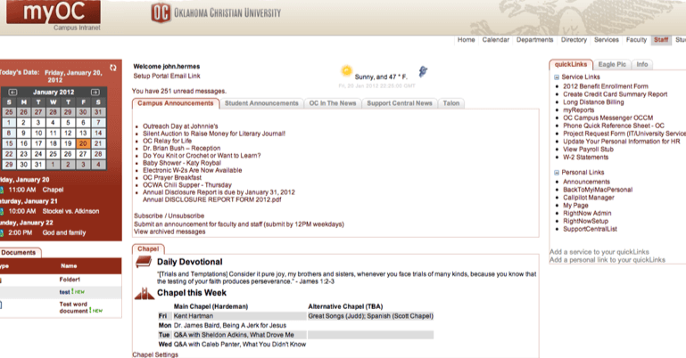 Oklahoma Christian University Myoc Portal