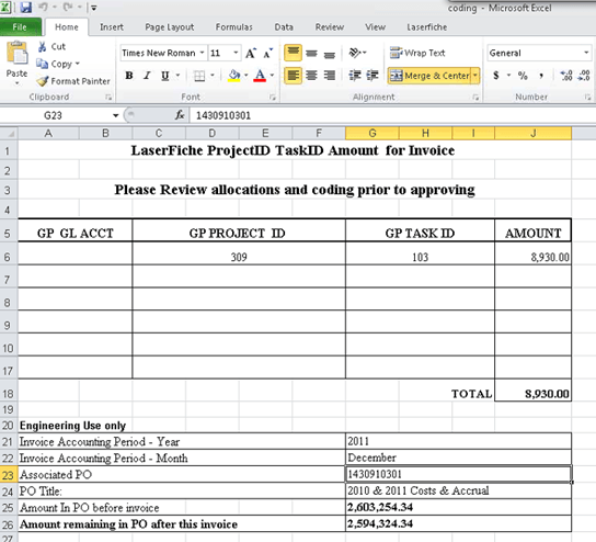 Coding Sheet 