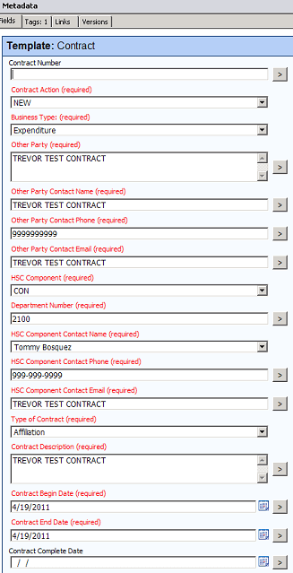 Texas Am Contract Management Store Initial Contracts
