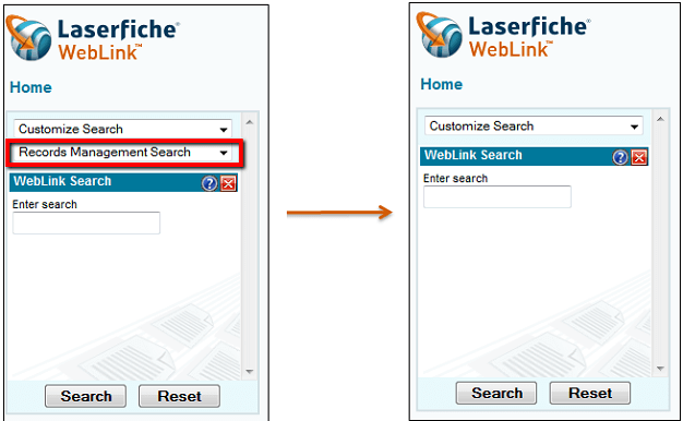 Hide the Records Management Search