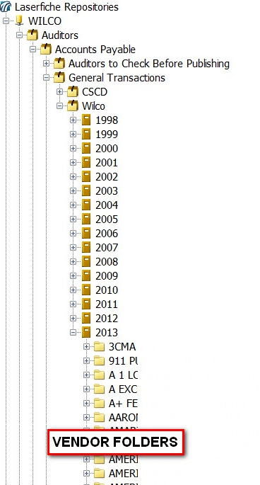 General Transactions” Folder