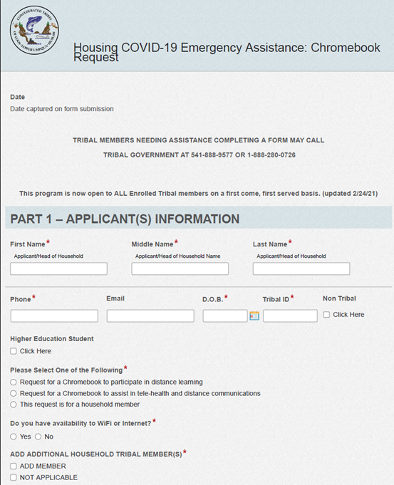 Coos Lower Umpqua Siuslaw Indians Provide COVID-19 Relief Using Laserfiche Form