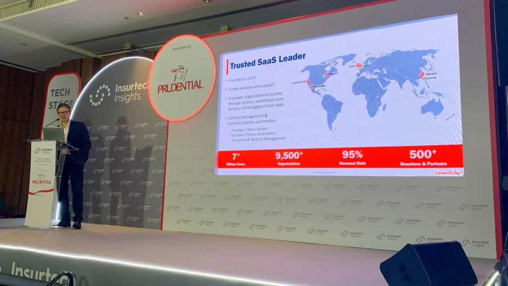 Laserfiche presenting at the 2025 Insurtech Insights Asia event