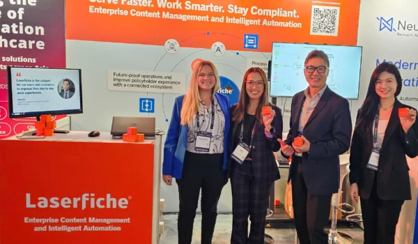 The Laserfiche booth at the 2025 Insurtech Insights Asia event
