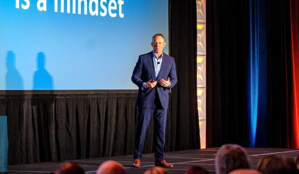 John Merrill speaking during the general session at the 2025 Empower conference.