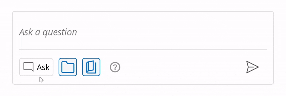 User interface for toggling between Ask mode and Agent mode when interacting with Laserfiche AI Agents. 