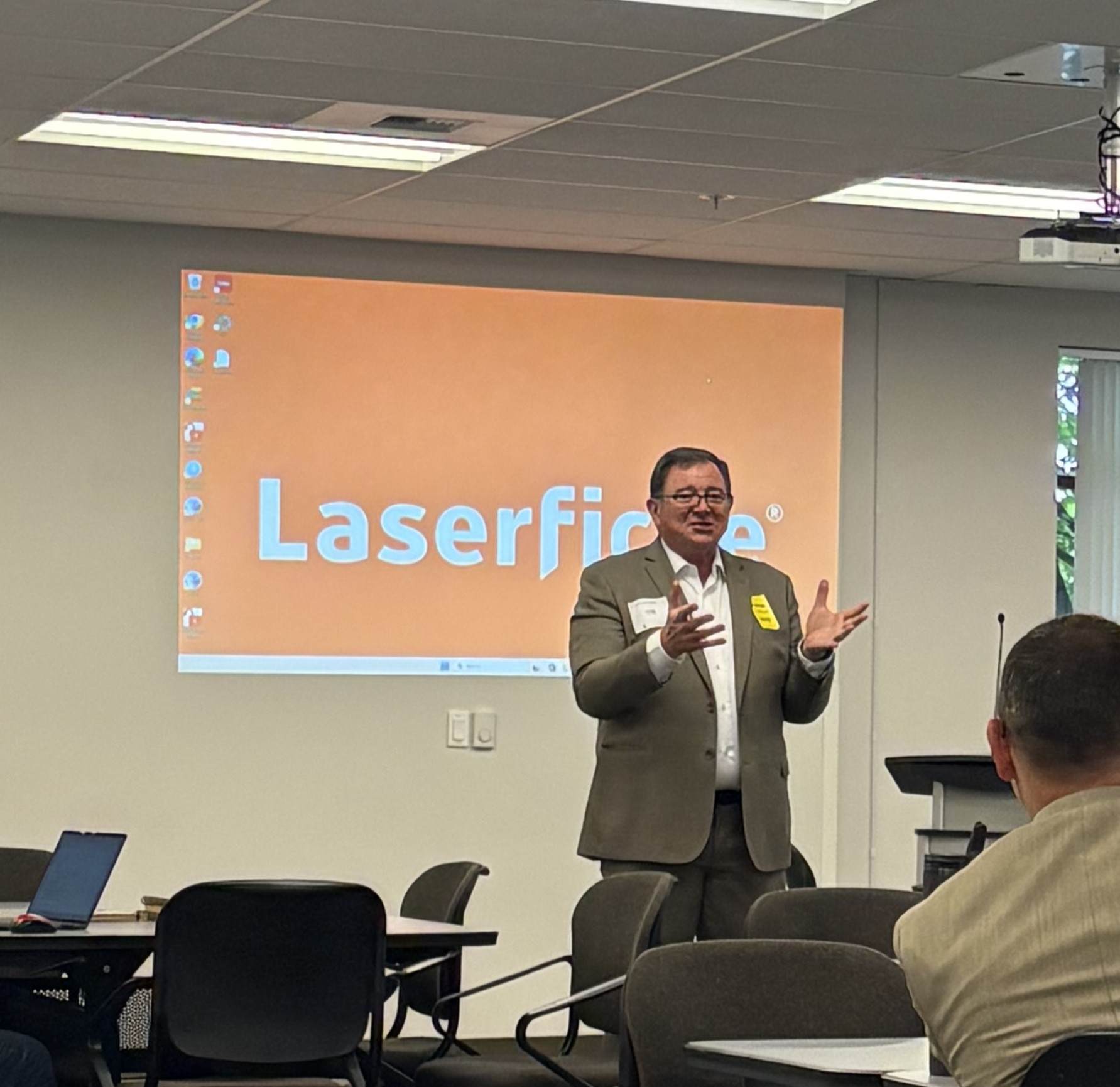 Presenter in front of Laserfiche Washington user group