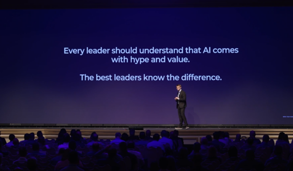 Keynote speaker on stage