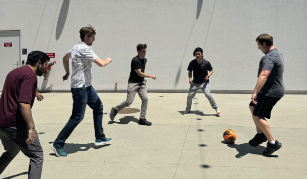 Laserfiche team playing soccer