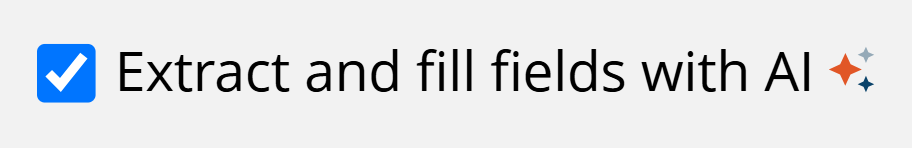 Shows the new "Extract and fill fields with AI" setting in the Laserfiche form designer.